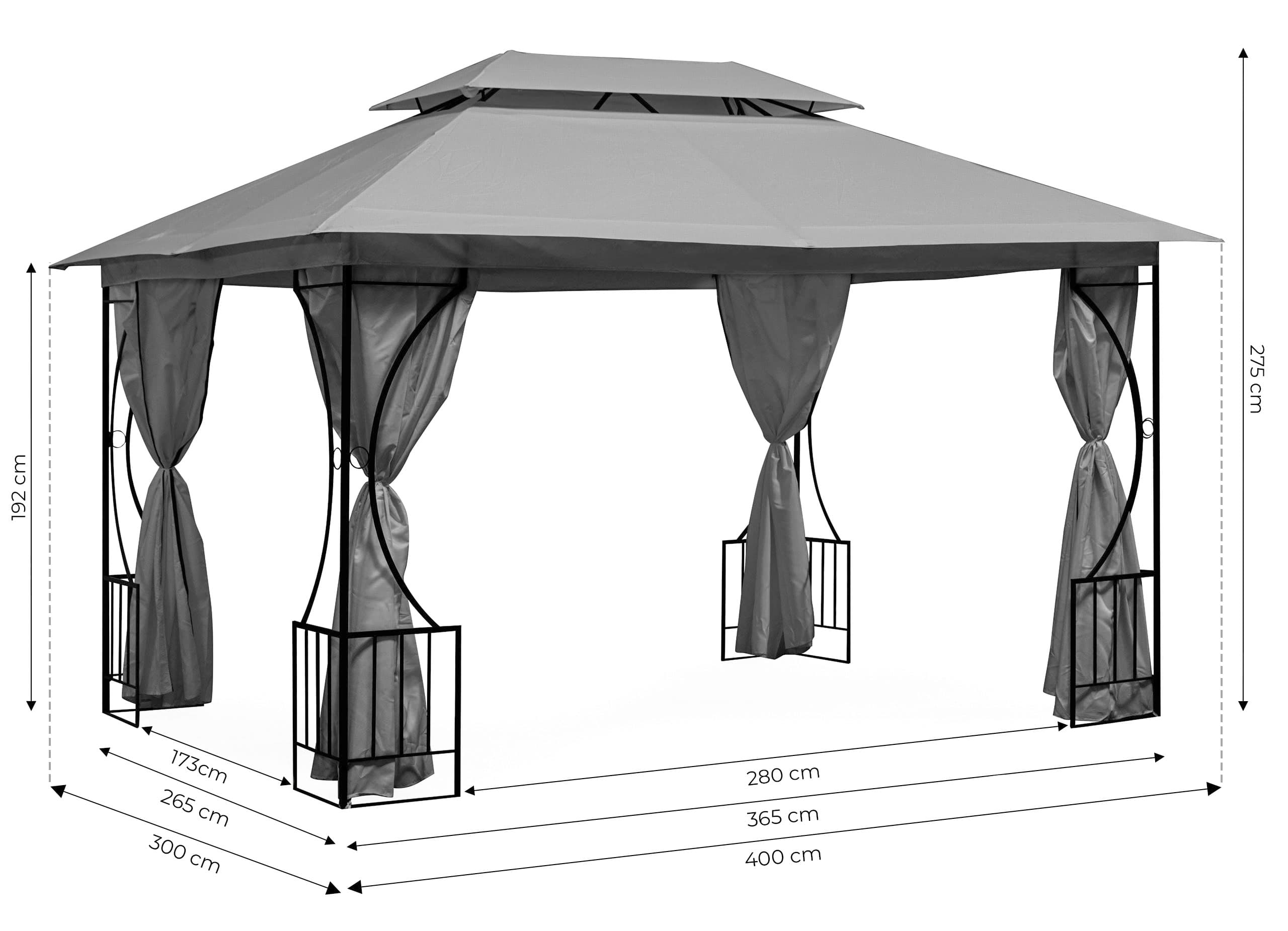 Namiot Pawilon Ogrodowy PREMIUM Altana 3x4m + Moskitiera i Pełne Ścianki