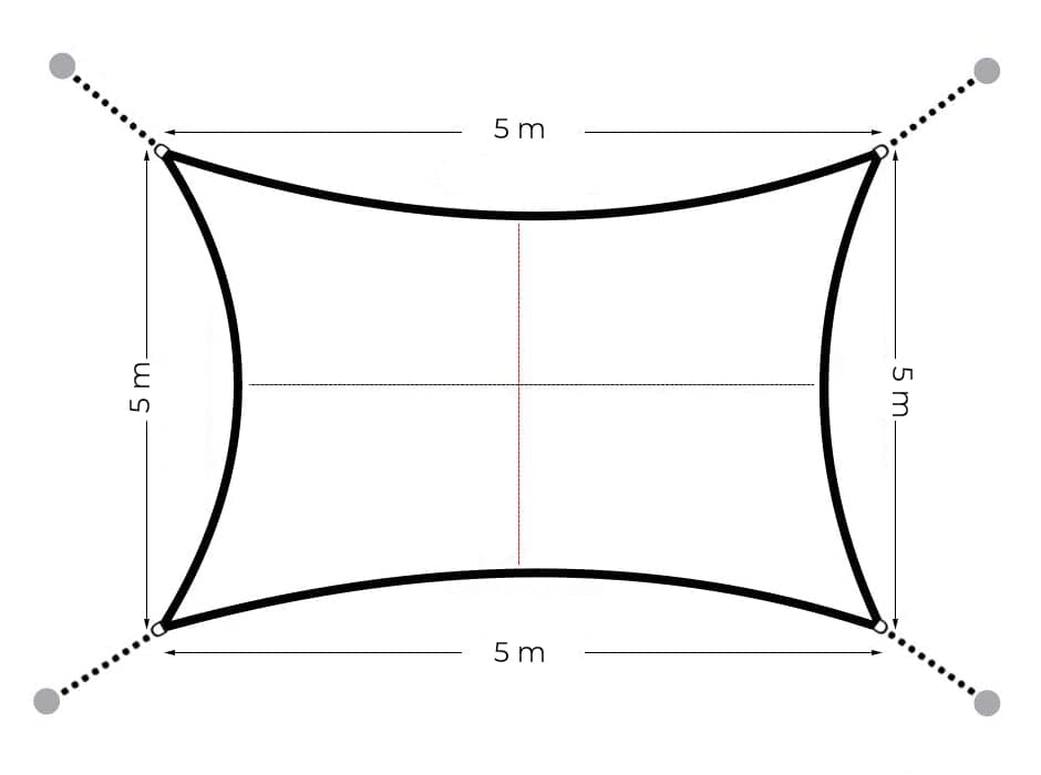 Kwadratowy żagiel przeciwsłoneczny 5x5 m daszek wodoodporny szary MultiGarden