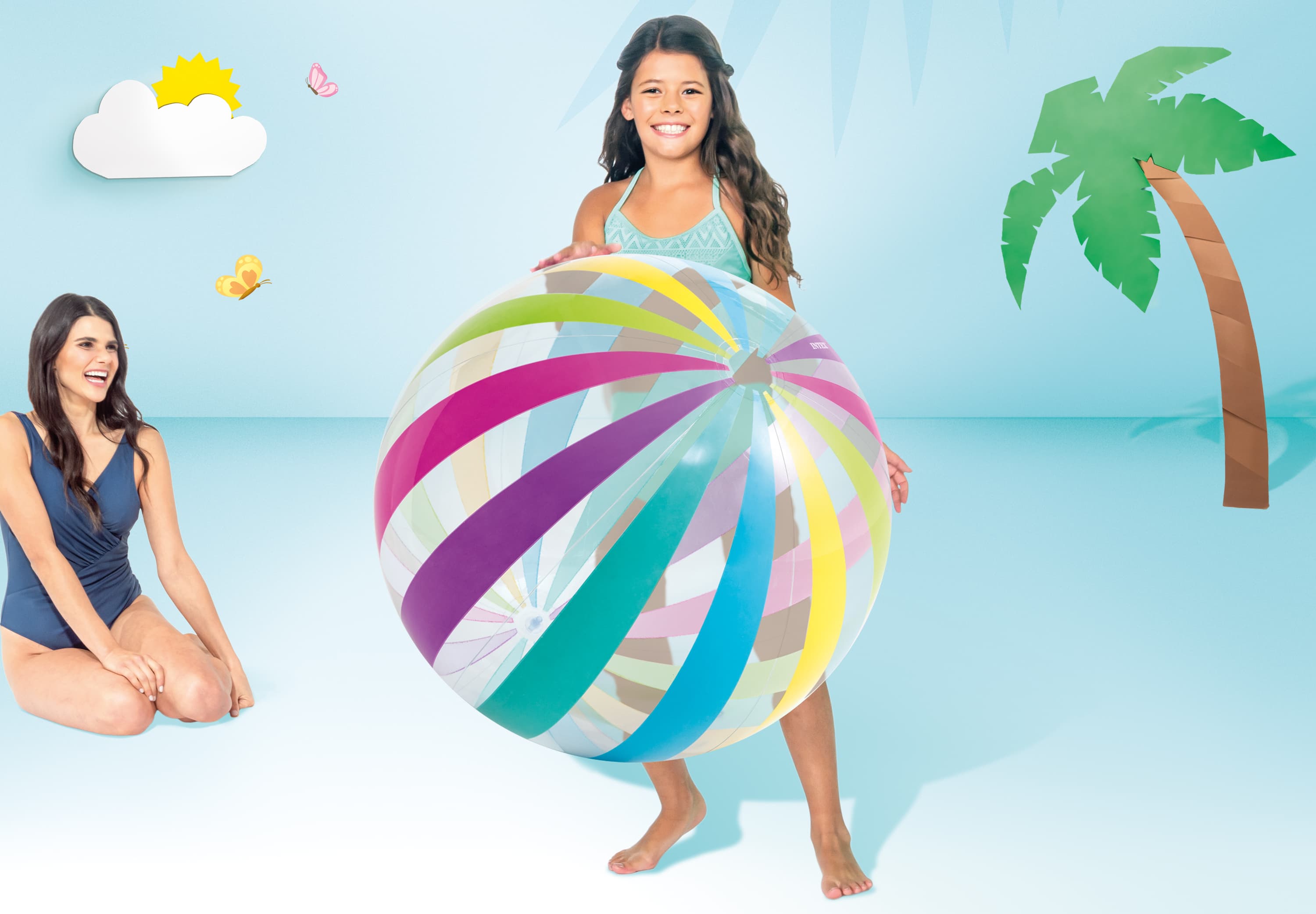 Dmuchana piłka plażowa duża Jumbo 107cm INTEX 59065