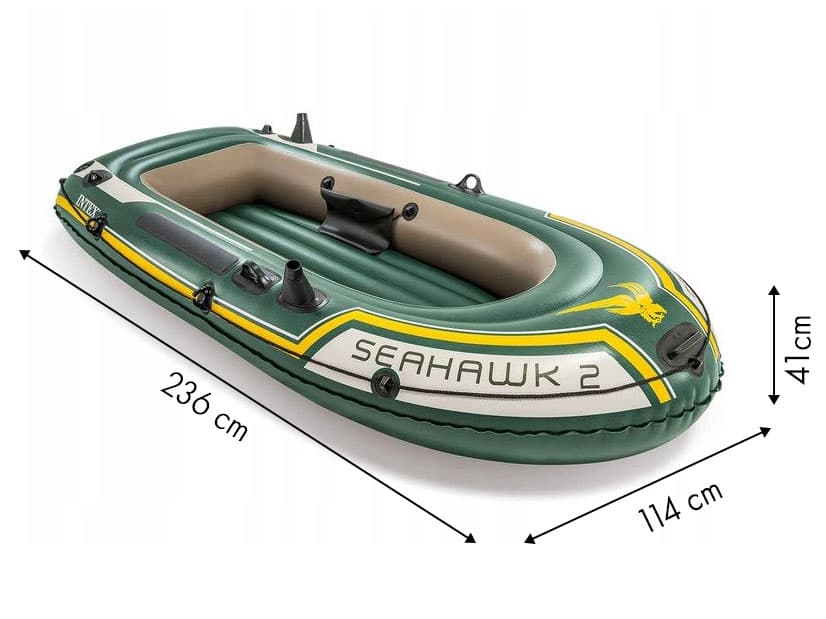 Ponton Seahawk 2 + pompka + 2 wiosła 68347 Intex
