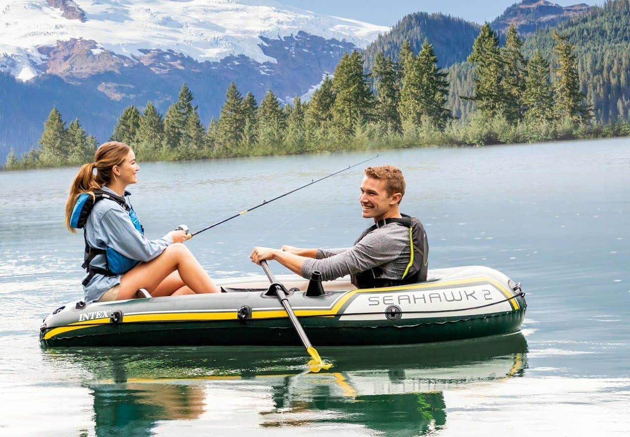 Ponton Seahawk 2 + pompka + 2 wiosła 68347 Intex