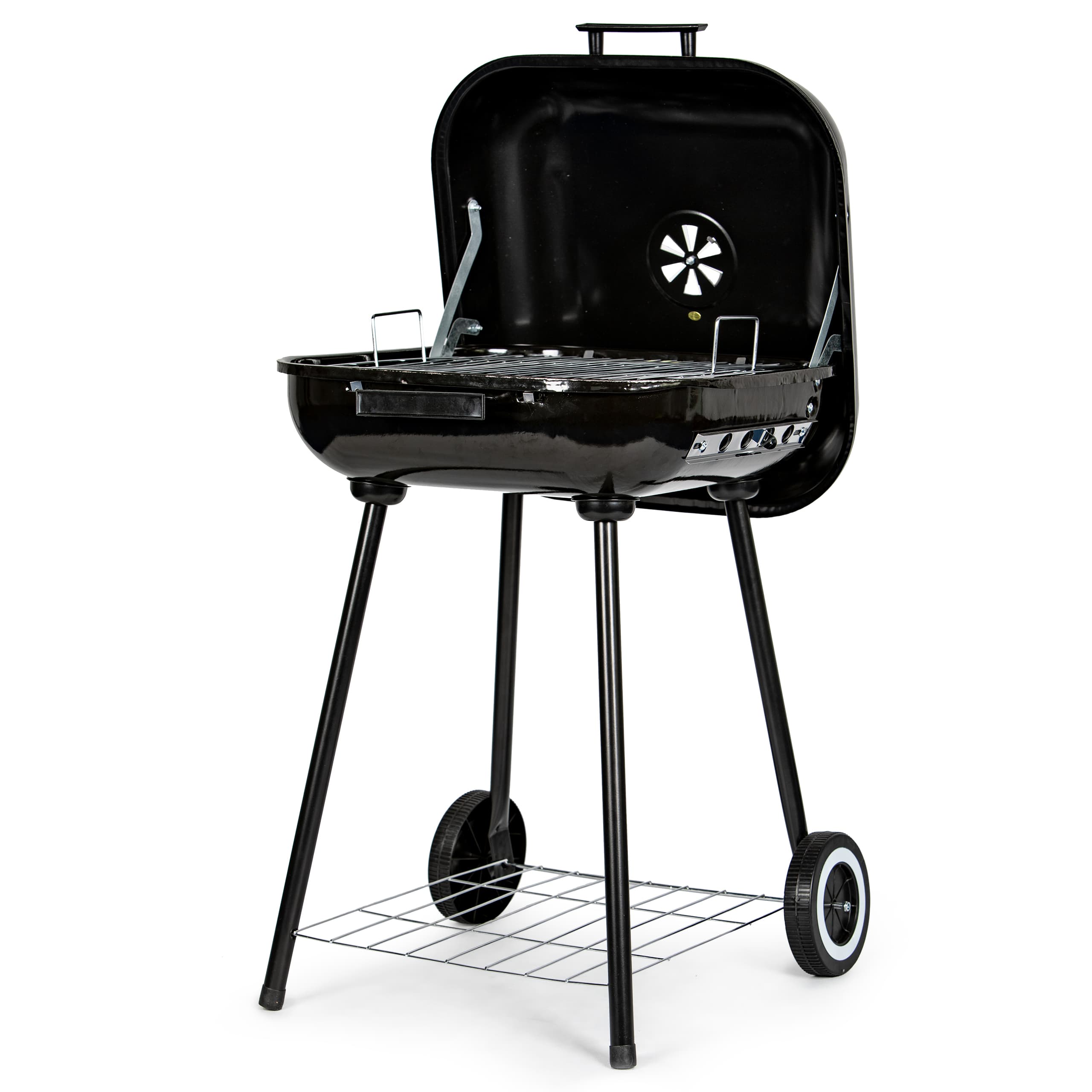 Grill węglowy ogrodowy z pokrywą na zawiasach + kółka MultiGarden