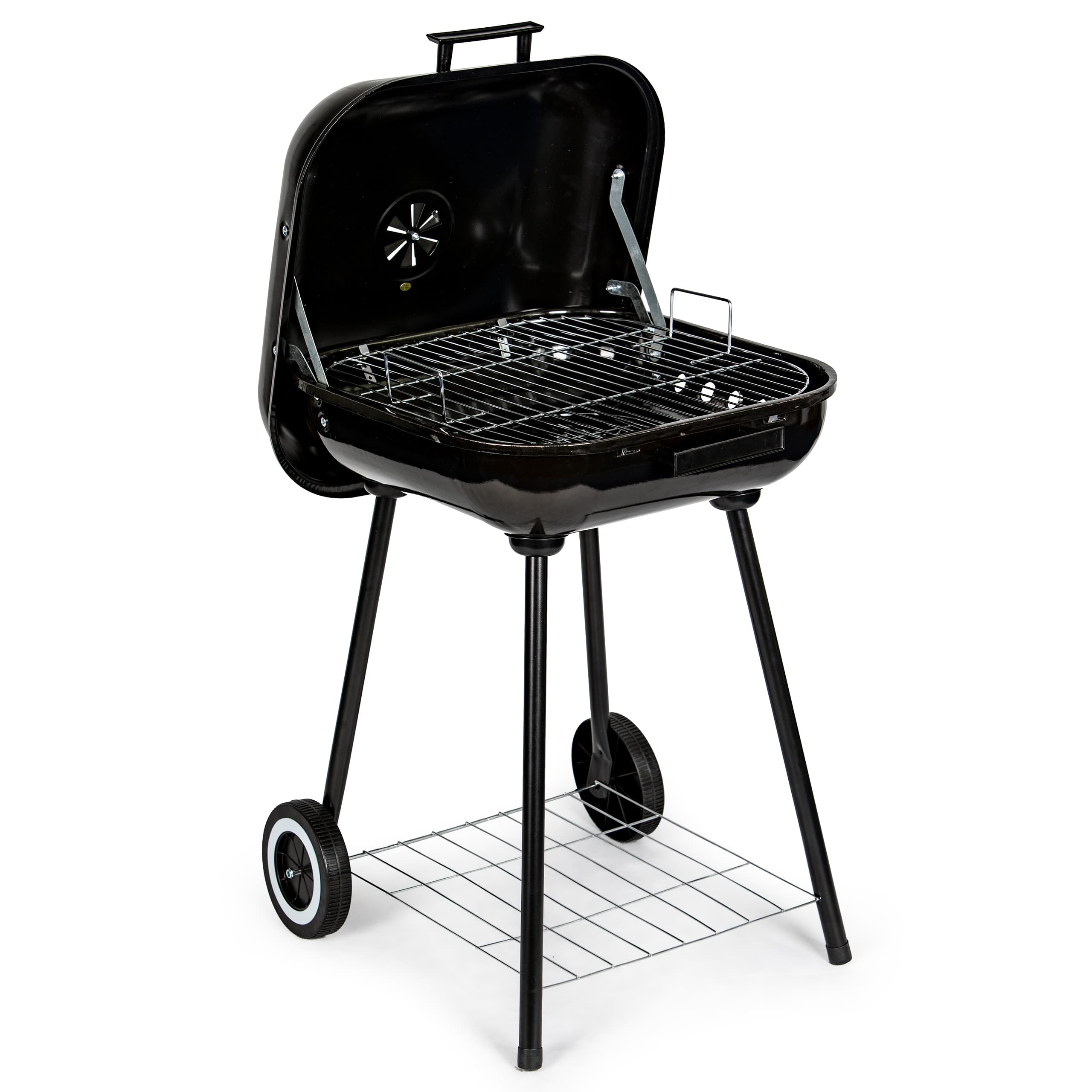 Grill węglowy ogrodowy z pokrywą na zawiasach + kółka MultiGarden