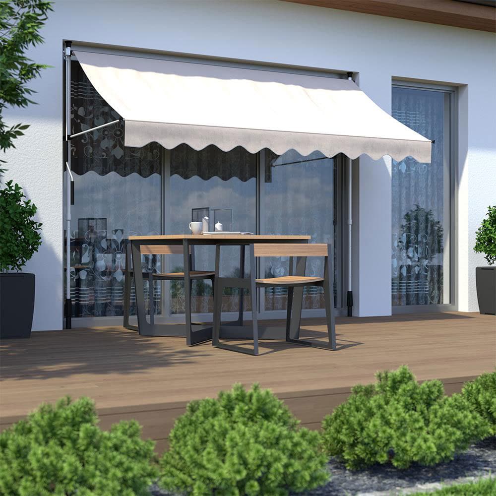 Markiza przeciwsłoneczna balkonowa 200x120 cm regulacja wysokości wodoodporna korbka ręczna beżowa MultiGarden