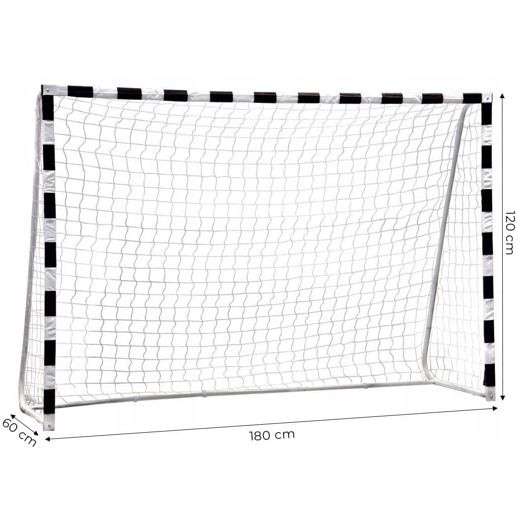 Bramka piłkarska treningowa z siatką 180x120 cm czarno-biała MultiGarden
