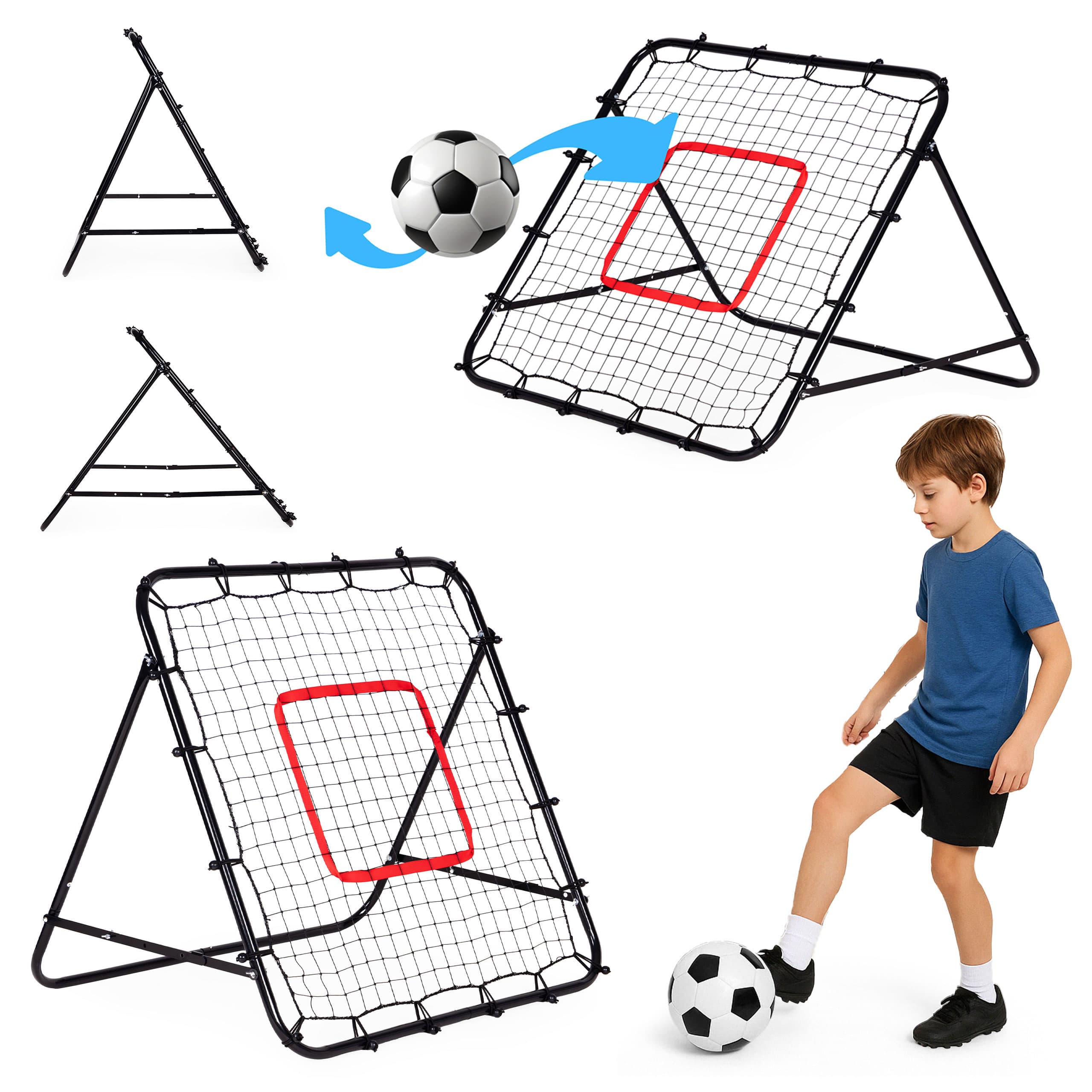 Rebounder do piłki nożnej trenażer piłkarski bramka do odbijania piłki 100x100 cm MultiGarden