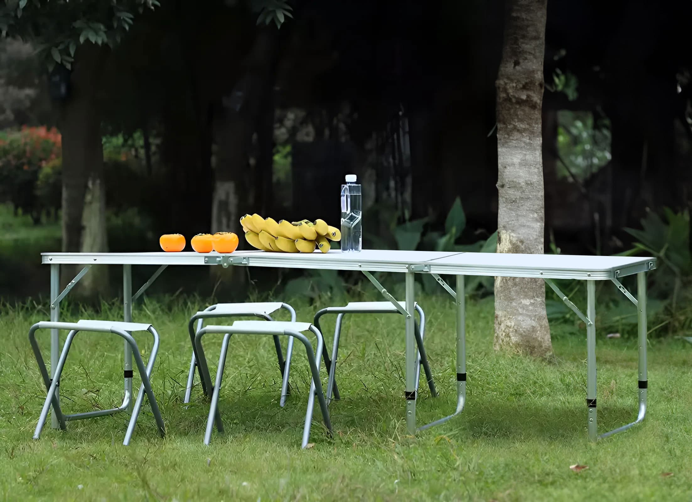 Stolik turystyczny stół składany kemping biały blat 180x60 cm MultiGarden