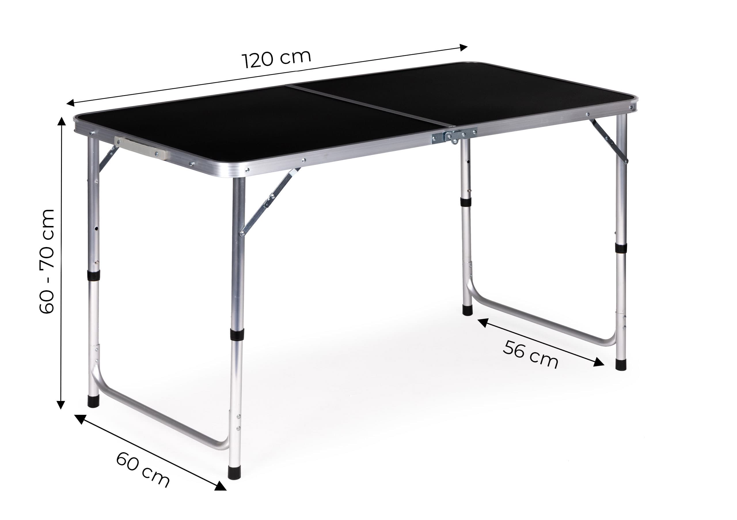Stolik turystyczny stół składany kemping czarny blat 120x60 cm MultiGarden