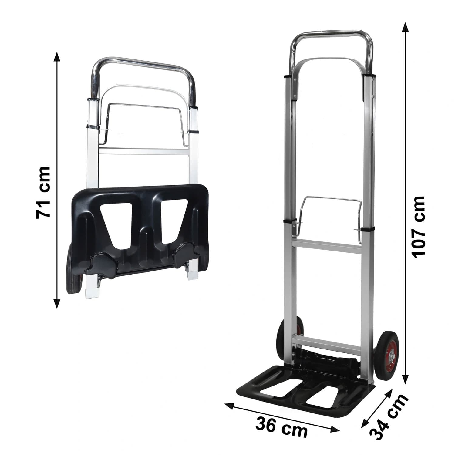 Wózek magazynowy transportowy aluminiowy składany ręczny młynarka  90 kg