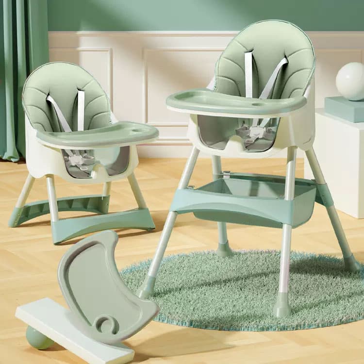 Krzesełko fotelik do karmienia 2w1 pasy 5 punktowe ECOTOYS azure