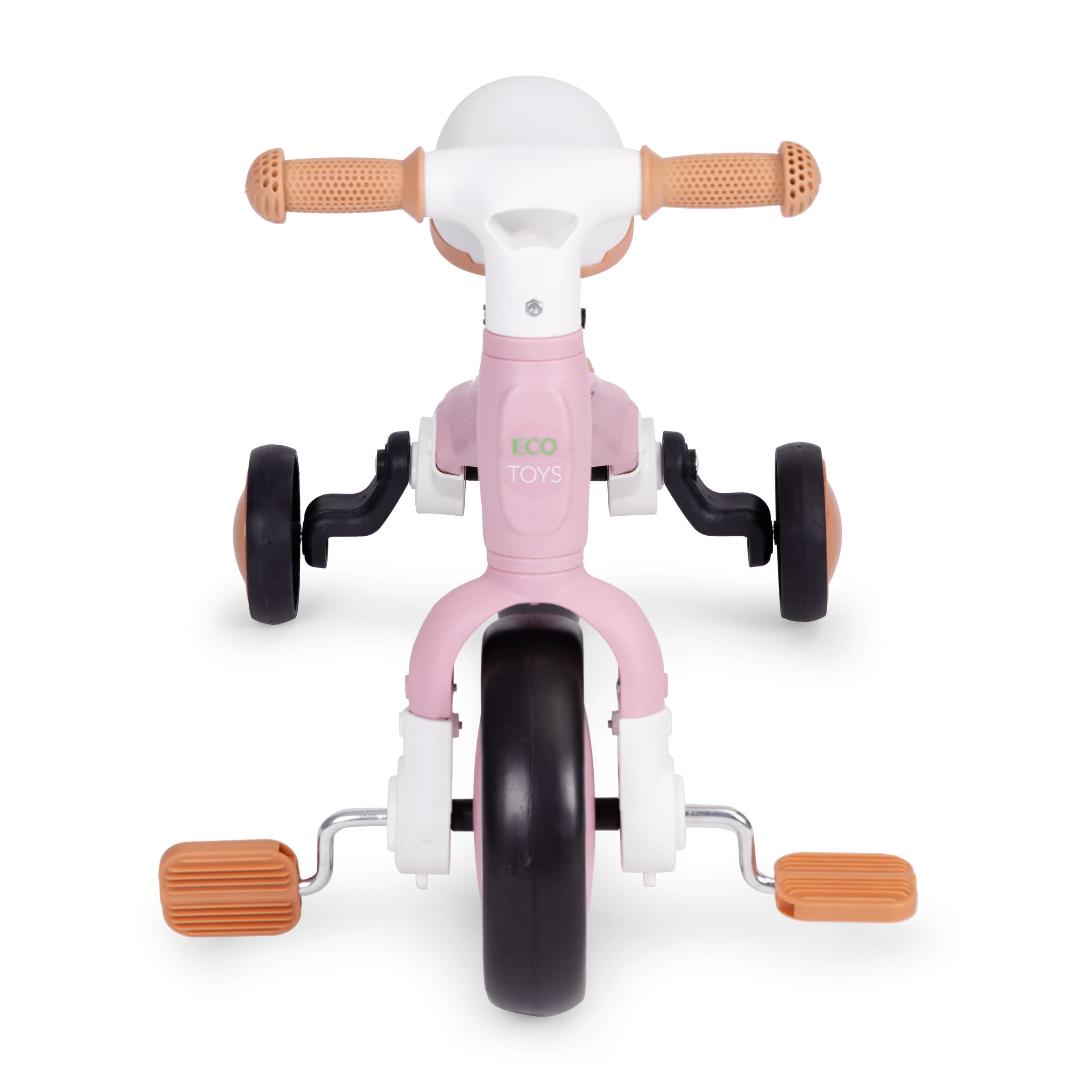 Rower rowerek biegowy z pedałami - treningowy kółka boczne 3w1 różowy ECOTOYS