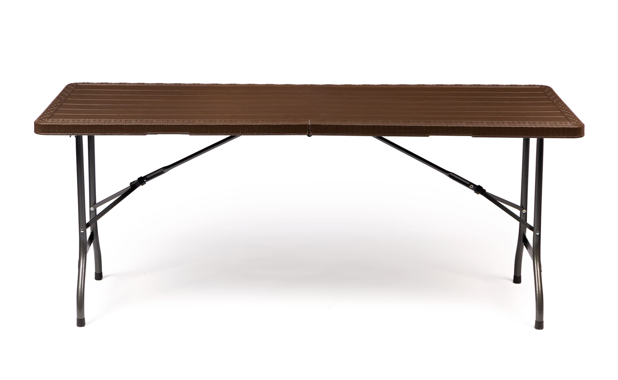 Stół cateringowy bankietowy ogrodowy składany 180x75 cm brązowy ModernHome