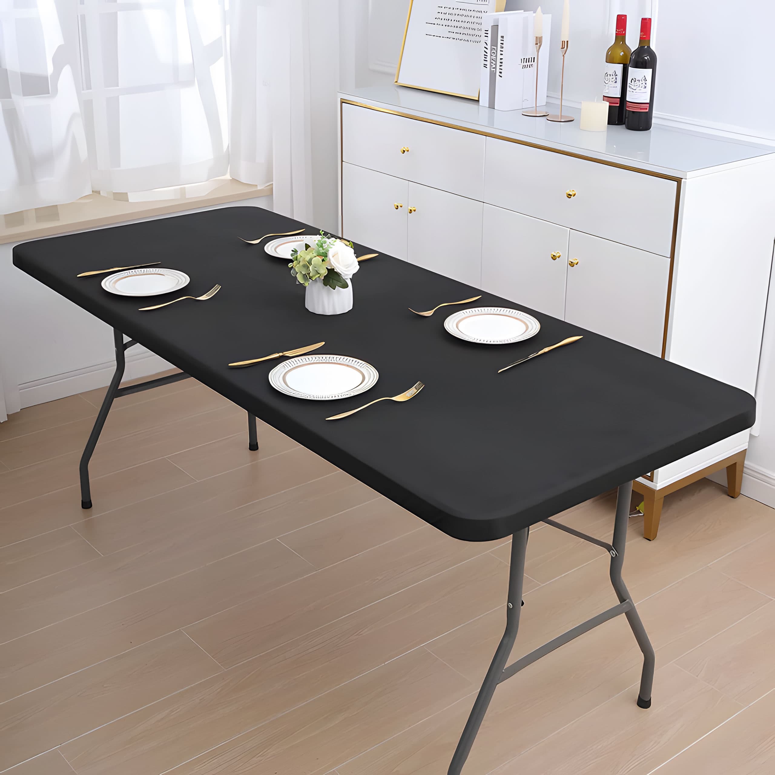 Stół cateringowy 180 cm składany w walizkę czarny ModernHome