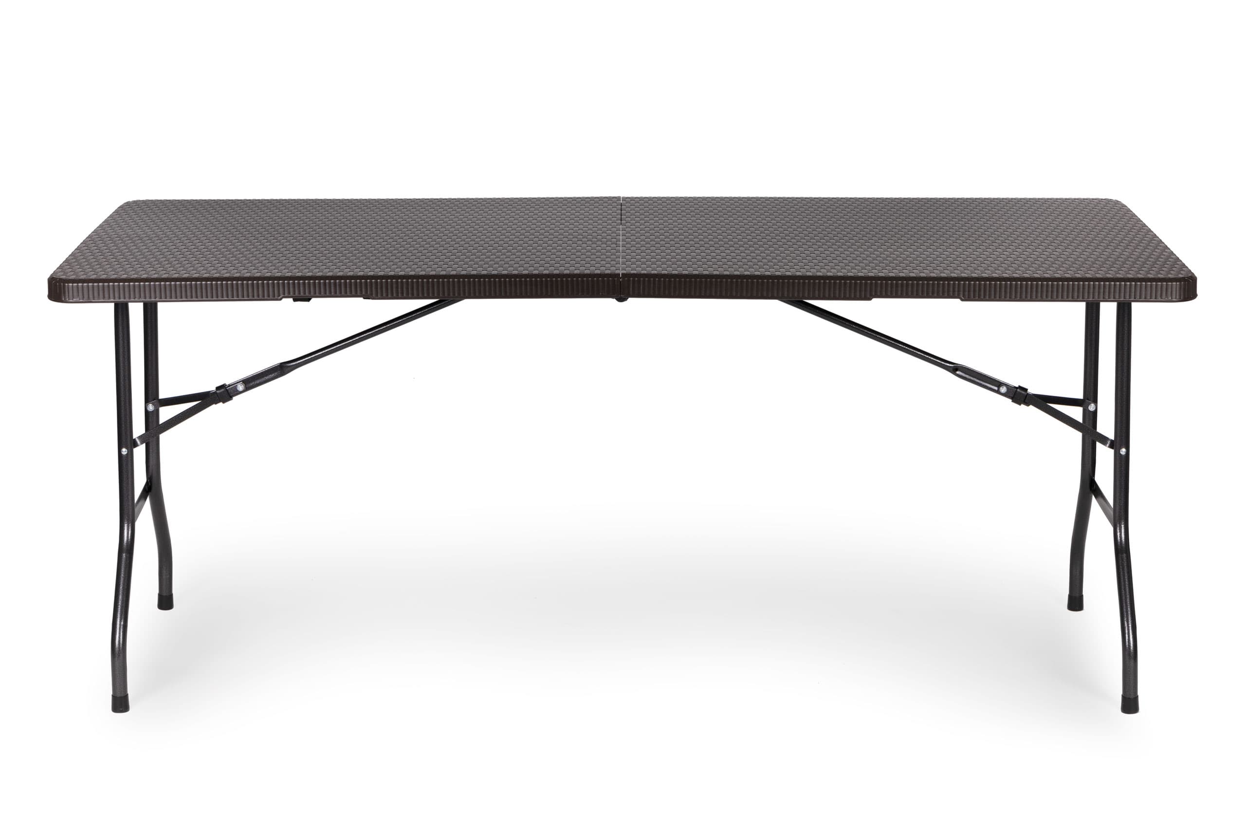 Zestaw cateringowy stół bankietowy 180 cm 2 ławki ratan brąz ModernHome