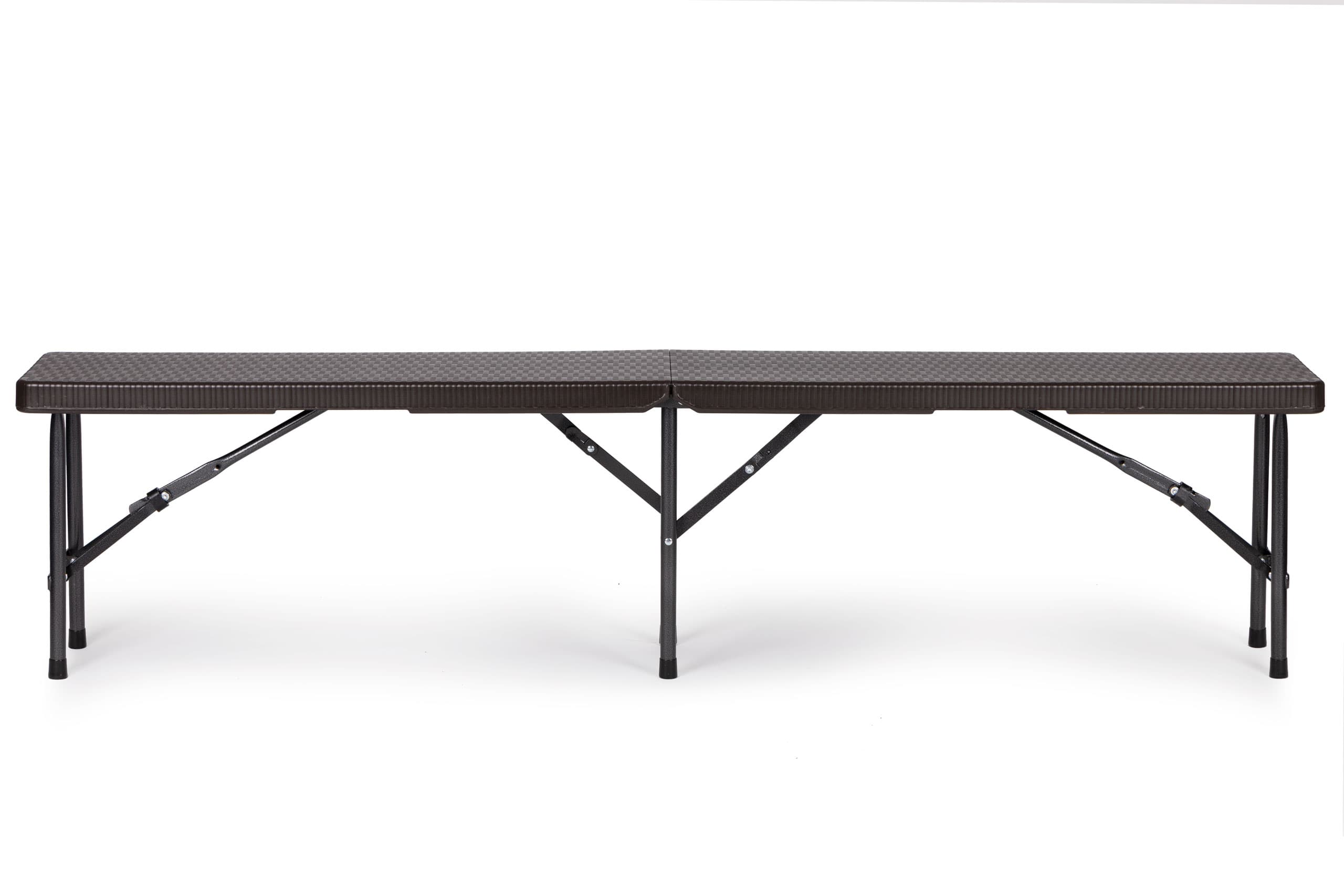 Zestaw cateringowy stół bankietowy 180 cm 2 ławki ratan brąz ModernHome