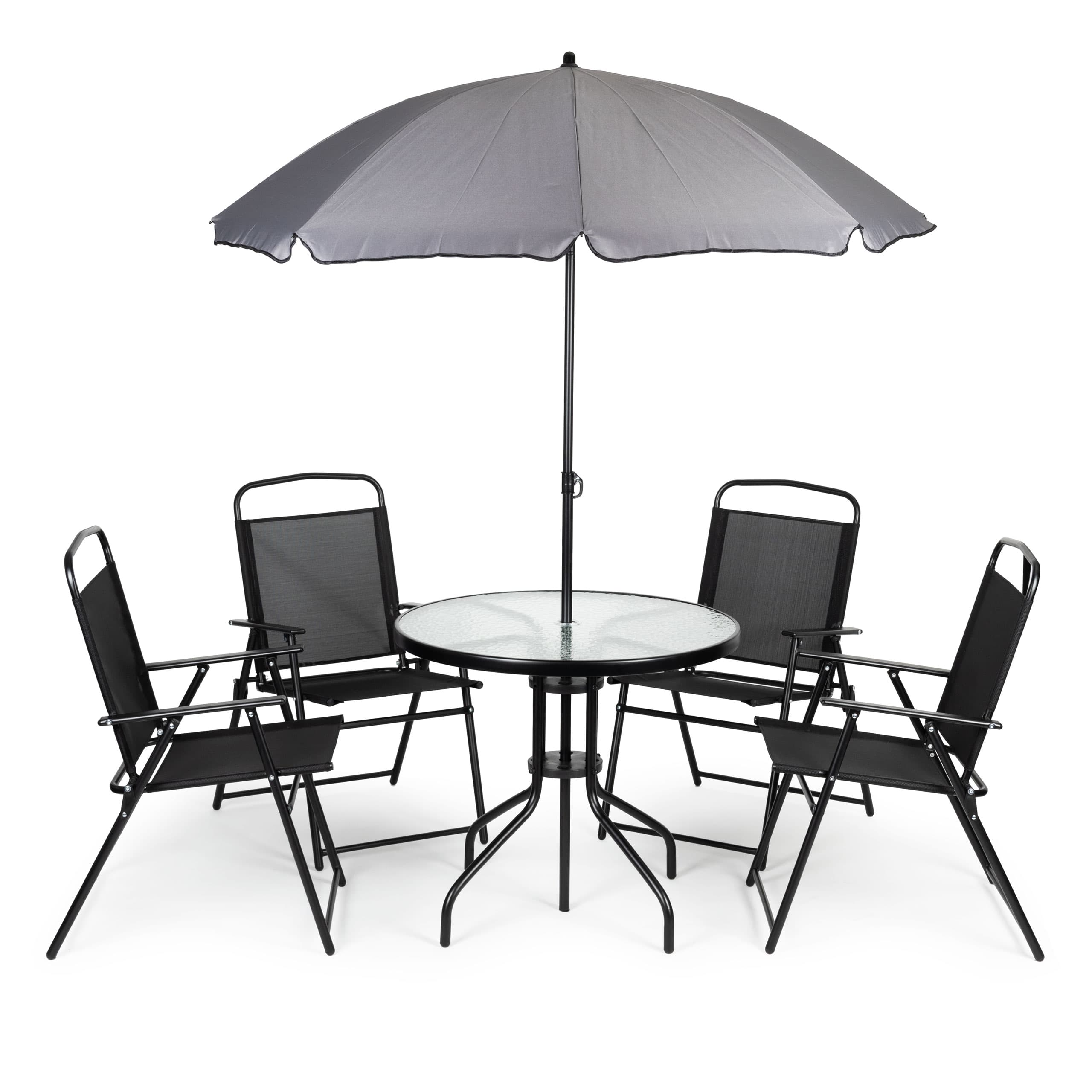 Komplet mebli ogrodowych stolik 4 krzesła parasol MultiGarden