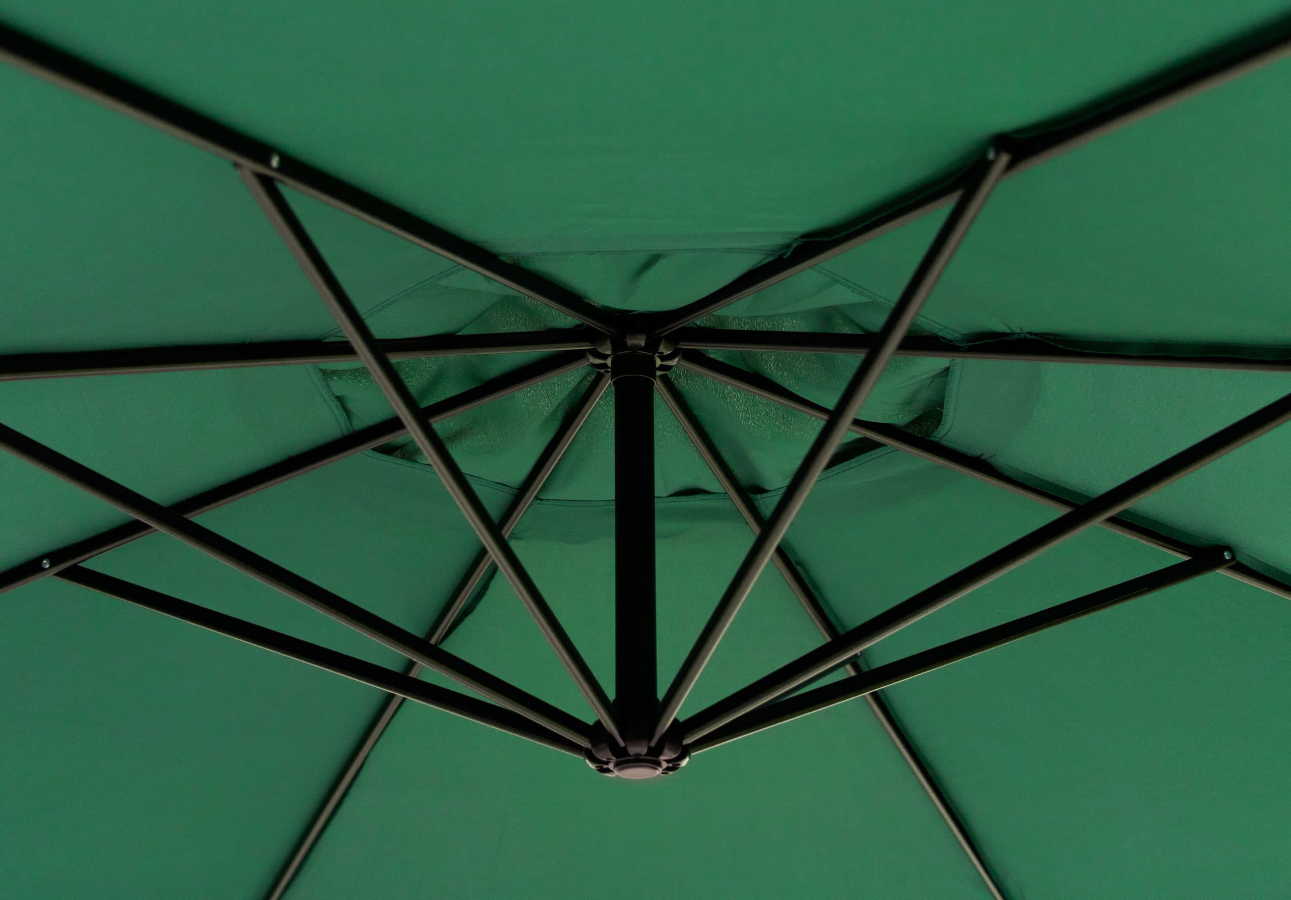 Parasol ogrodowy duży na wysięgniku składany 3,5 m zielony MultiGarden