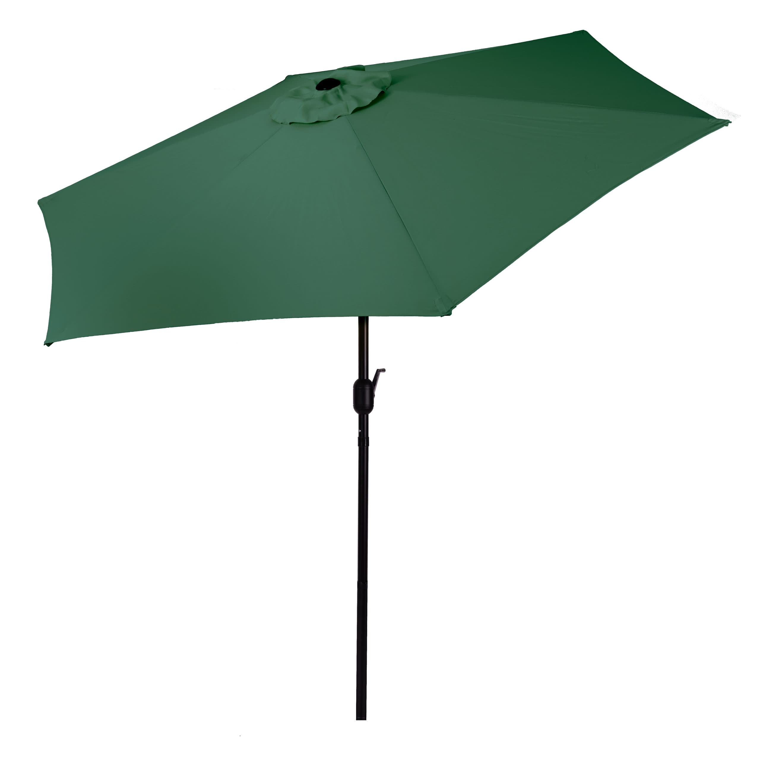 Duży parasol ogrodowy skośny łamany z korbą 6 żeber zielony 270 cm