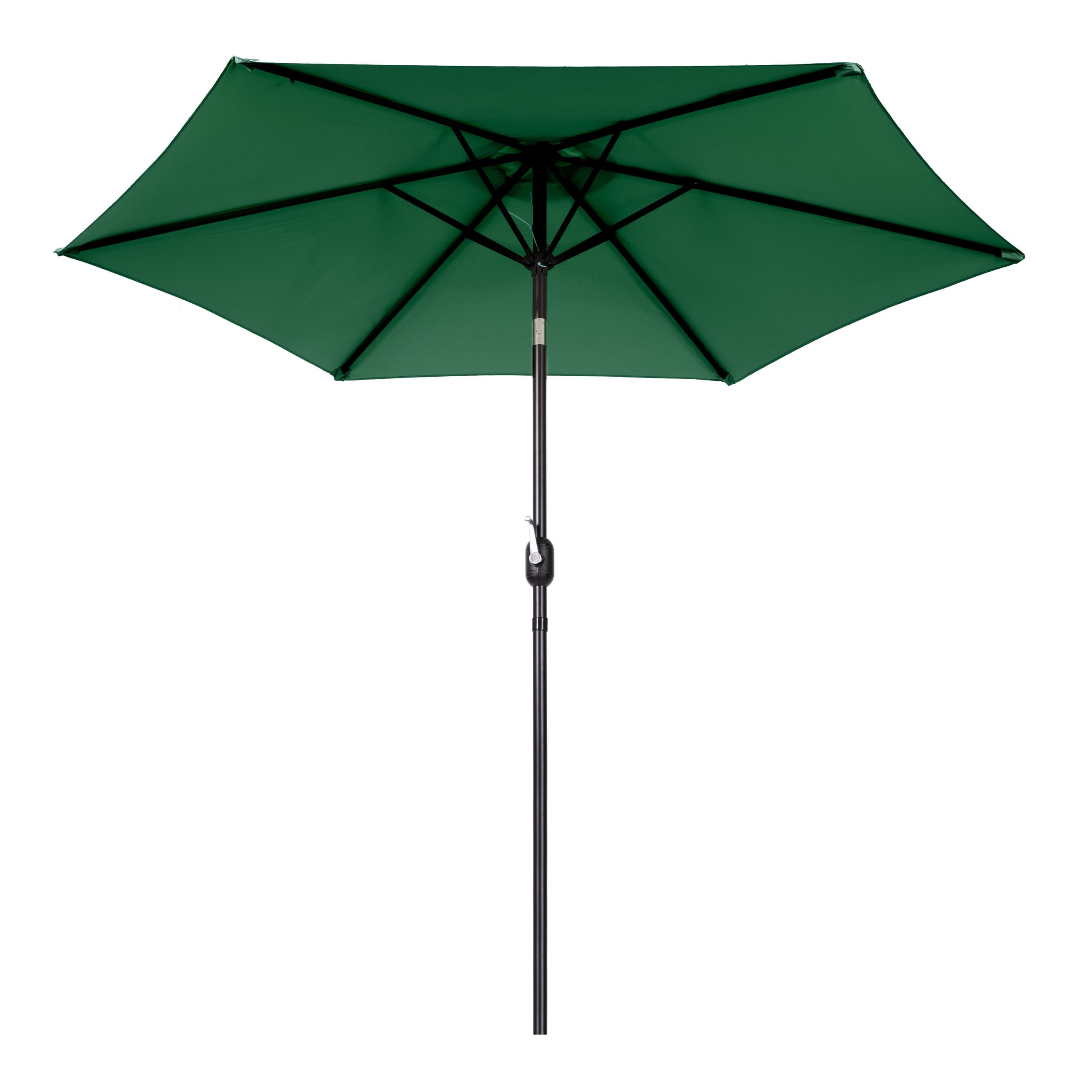 Duży parasol ogrodowy skośny łamany z korbą 6 żeber zielony 270 cm