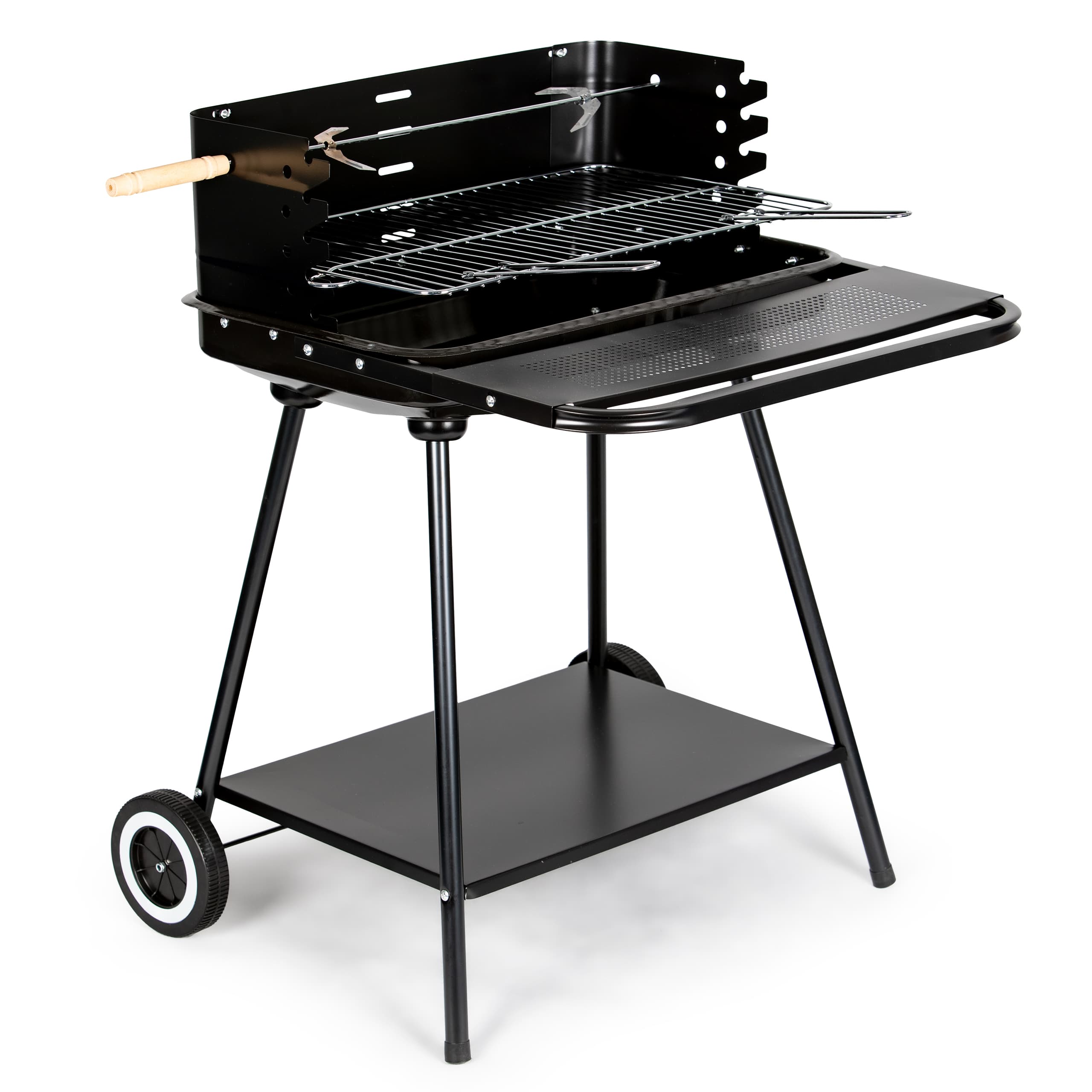 Grill ogrodowy z rożnem i regulacją rusztu + dwie duże półki MultiGarden