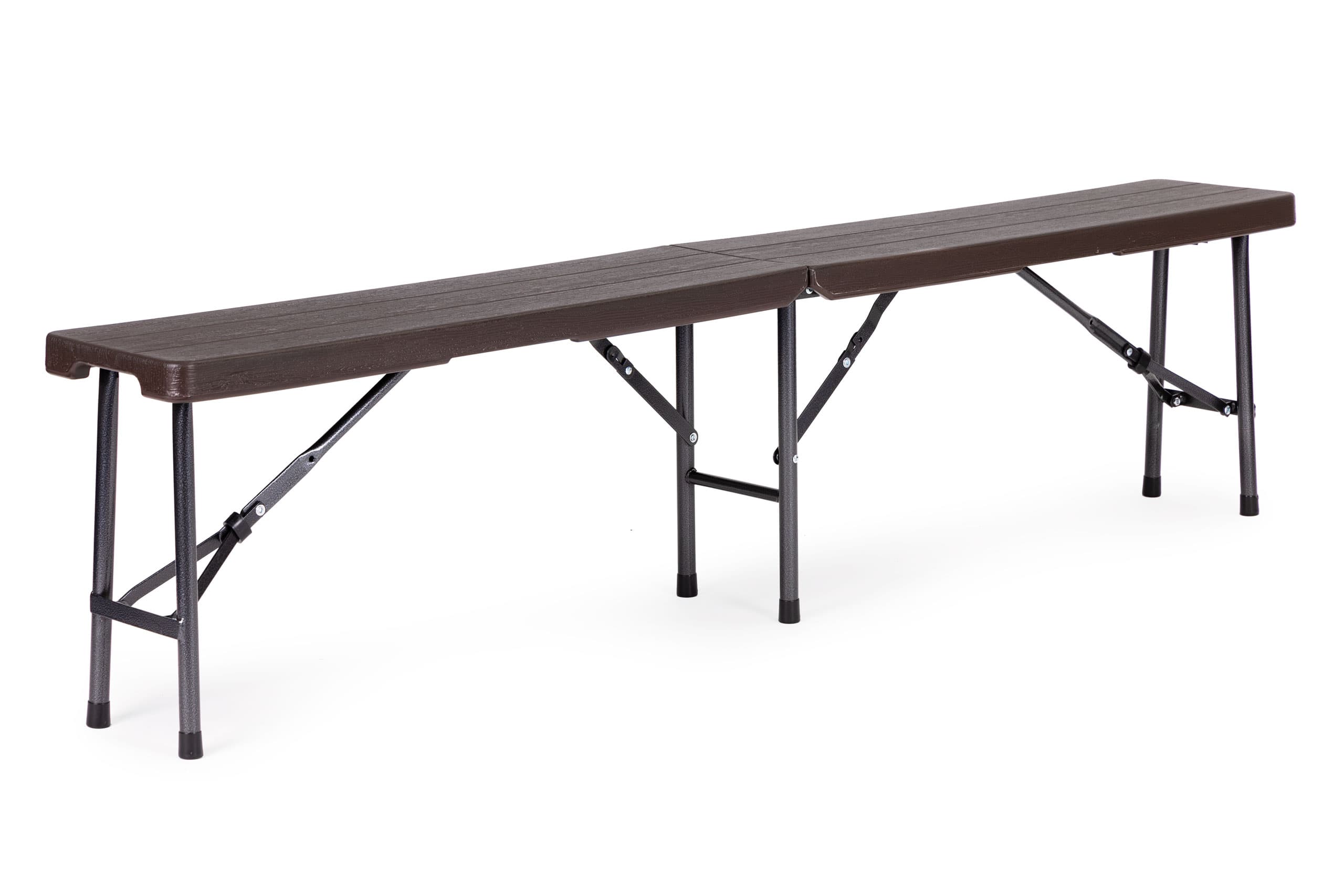 Zestaw cateringowy stół bankietowy 180 cm + 2 ławki brąz ModernHome