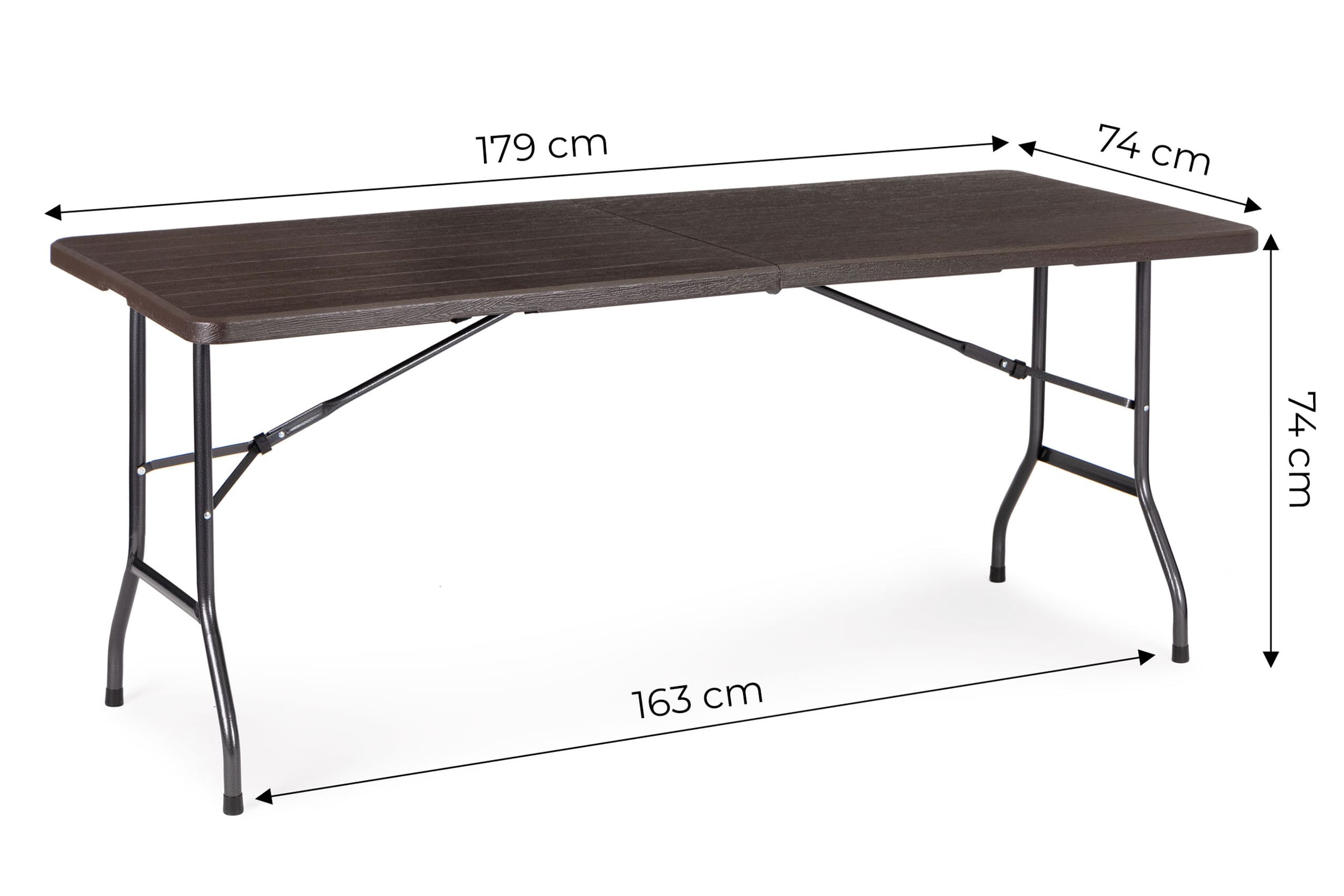 Stół cateringowy bankietowy ogrodowy składany 180 cm brązowy ModernHome