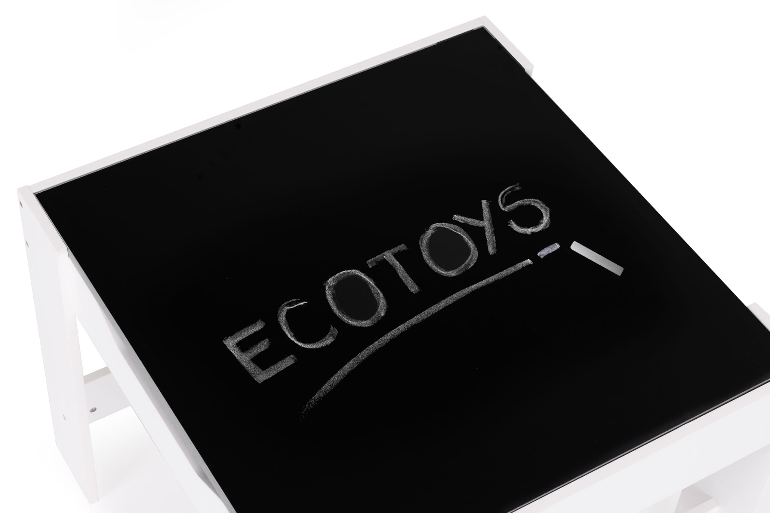 Zestaw mebli dla dzieci stolik + 2 krzesła tablica kredowa ECOTOYS