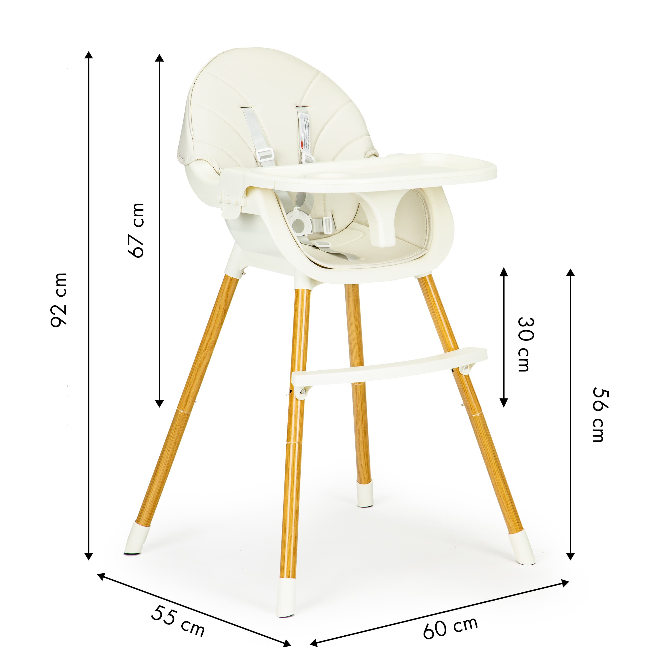 Krzesełko fotelik do karmienia 2w1 beżowe ECOTOYS