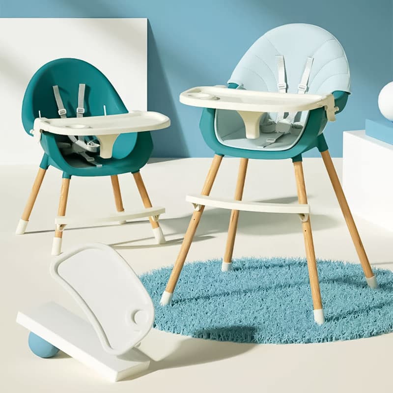 Krzesełko fotelik do karmienia 2w1 niebieskie ECOTOYS