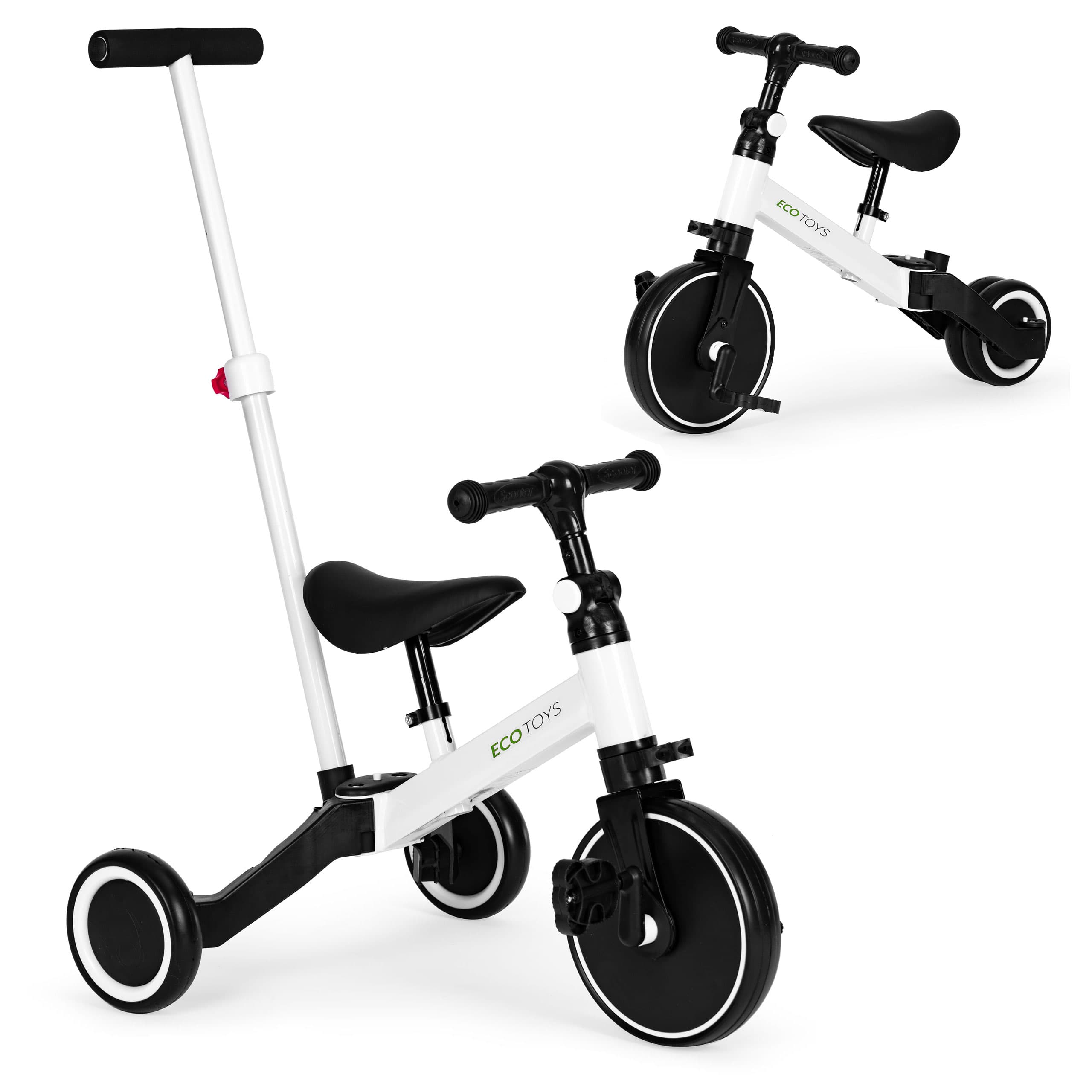 Rower trójkołowy biegowy 2w1 rączka do prowadzenia ECOTOYS